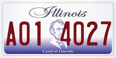 IL license plate A014027