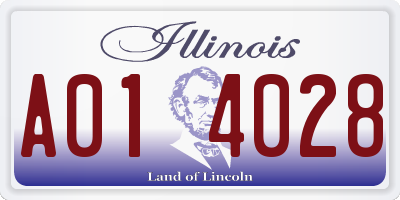 IL license plate A014028