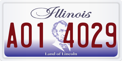 IL license plate A014029