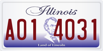 IL license plate A014031