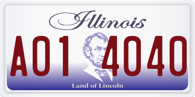 IL license plate A014040