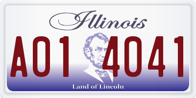 IL license plate A014041