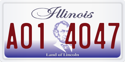 IL license plate A014047