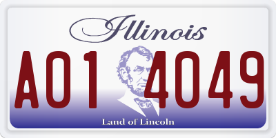 IL license plate A014049