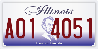 IL license plate A014051