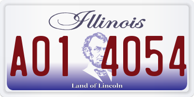 IL license plate A014054