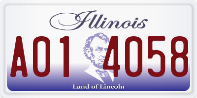 IL license plate A014058