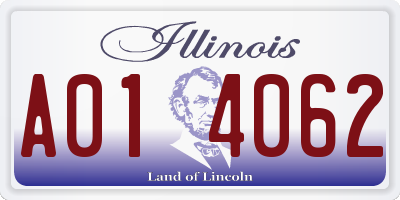 IL license plate A014062