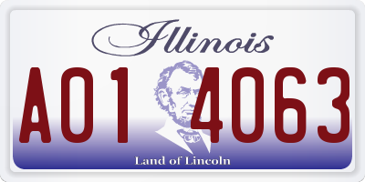 IL license plate A014063