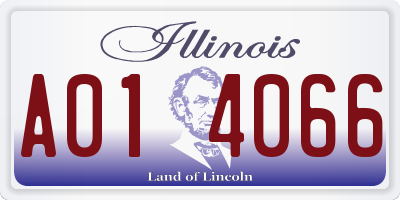 IL license plate A014066