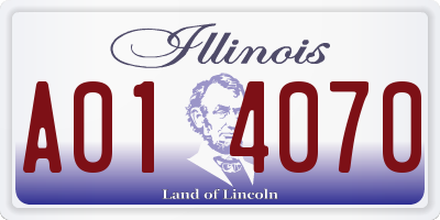 IL license plate A014070