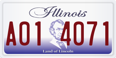 IL license plate A014071