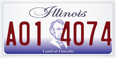 IL license plate A014074