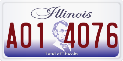 IL license plate A014076