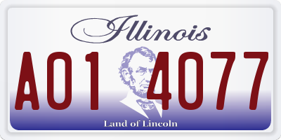 IL license plate A014077