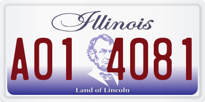 IL license plate A014081