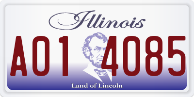 IL license plate A014085