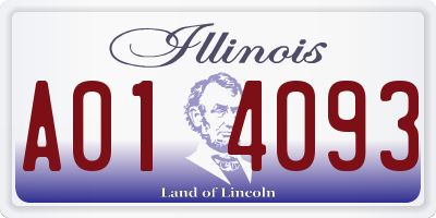 IL license plate A014093