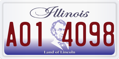 IL license plate A014098