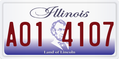 IL license plate A014107