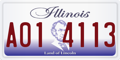 IL license plate A014113