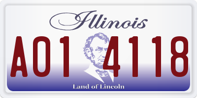 IL license plate A014118