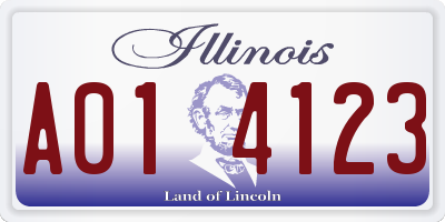 IL license plate A014123