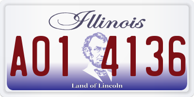 IL license plate A014136