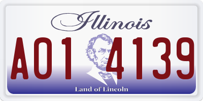 IL license plate A014139
