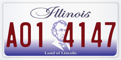 IL license plate A014147