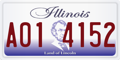 IL license plate A014152