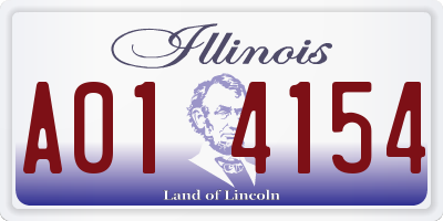 IL license plate A014154