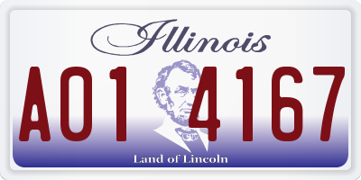 IL license plate A014167