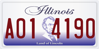 IL license plate A014190
