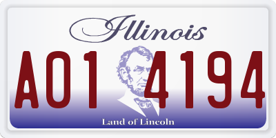 IL license plate A014194