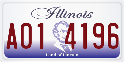 IL license plate A014196