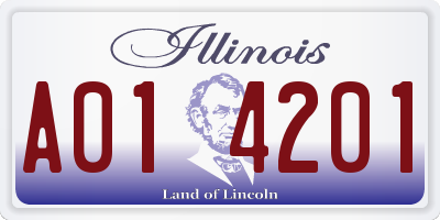 IL license plate A014201
