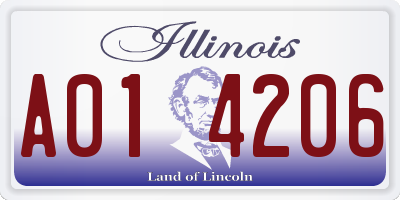IL license plate A014206