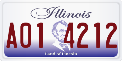 IL license plate A014212