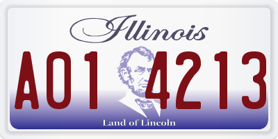IL license plate A014213