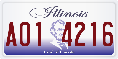 IL license plate A014216