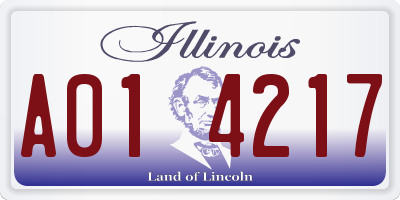 IL license plate A014217