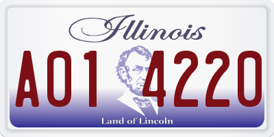 IL license plate A014220