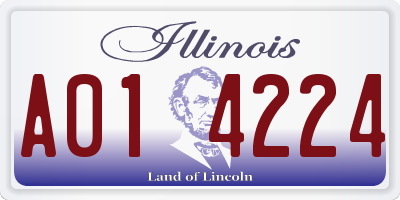 IL license plate A014224