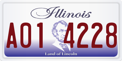IL license plate A014228