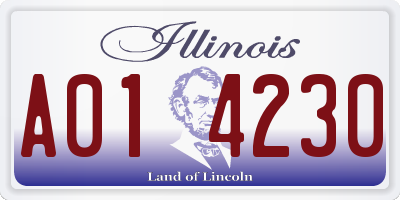 IL license plate A014230