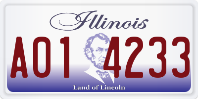 IL license plate A014233