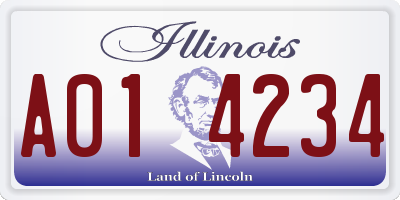 IL license plate A014234