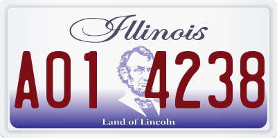 IL license plate A014238