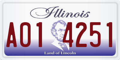 IL license plate A014251